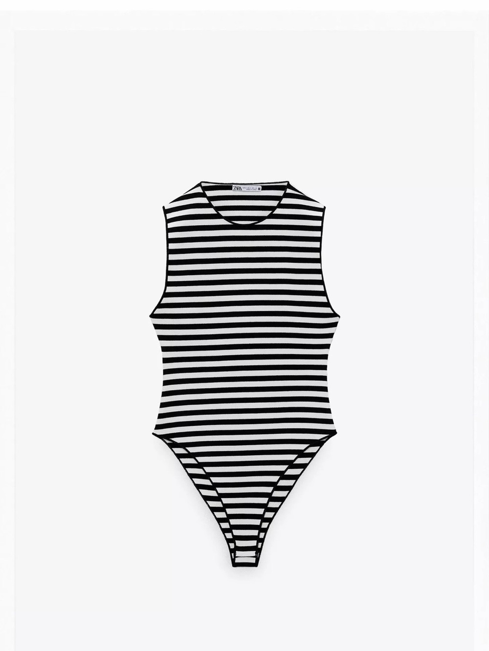 Zara Black and White Striped Sleeveless Kids Bodysuit